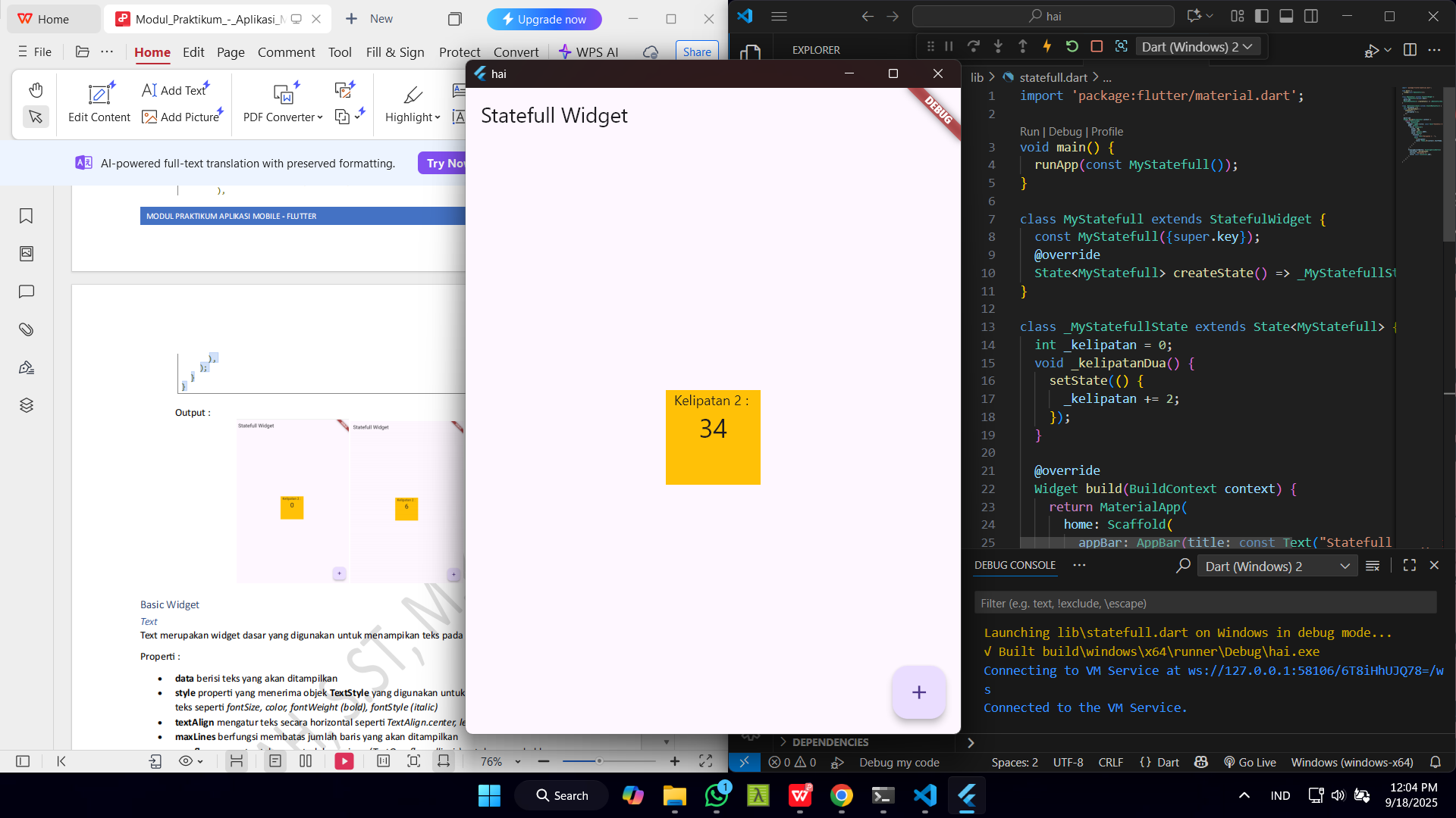 Output Stateful Widget